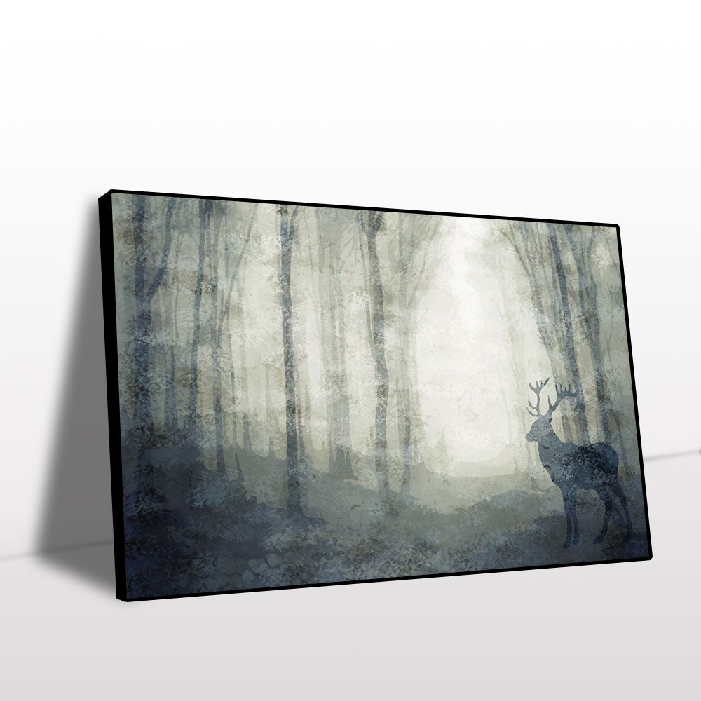 Mystical Deer in Enchanted Forest Canvas Art