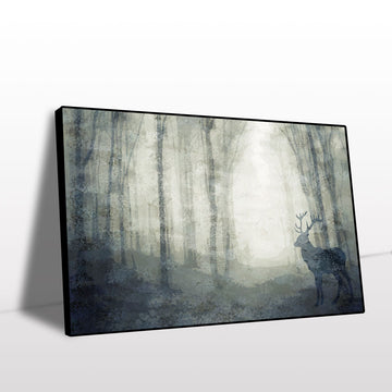 Mystical Deer in Enchanted Forest Canvas Art