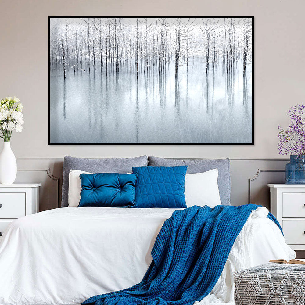 Winter Silence Birch Forest Canvas Wall Art