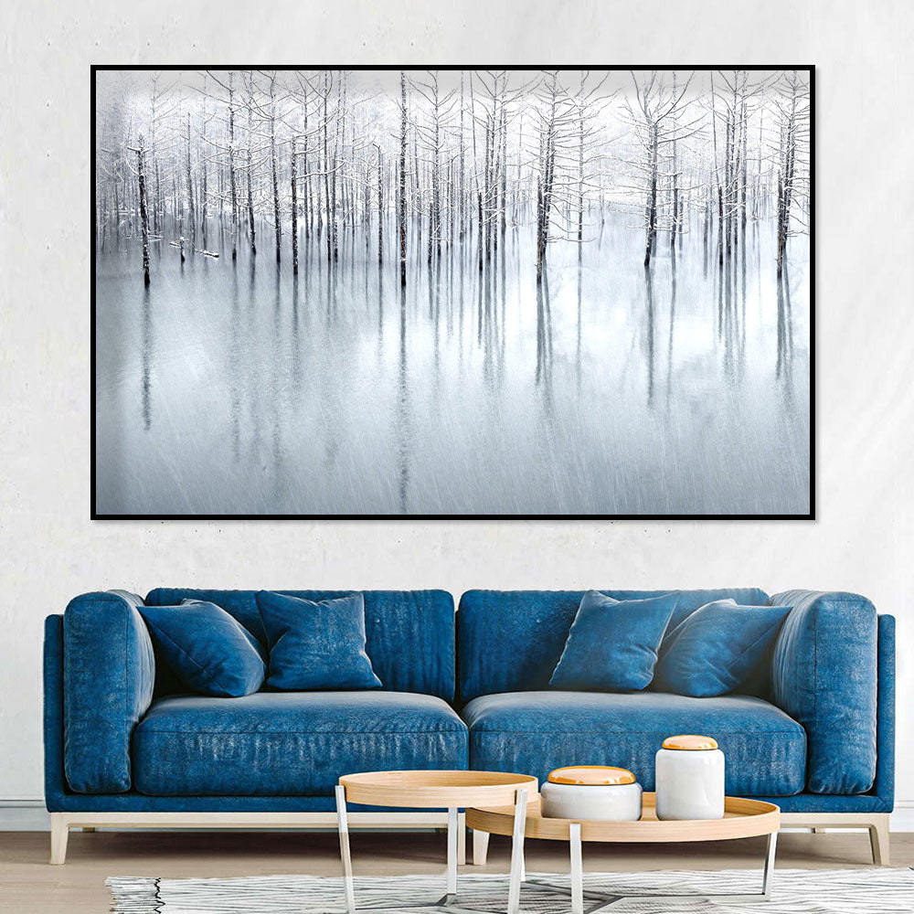 Winter Silence Birch Forest Canvas Wall Art