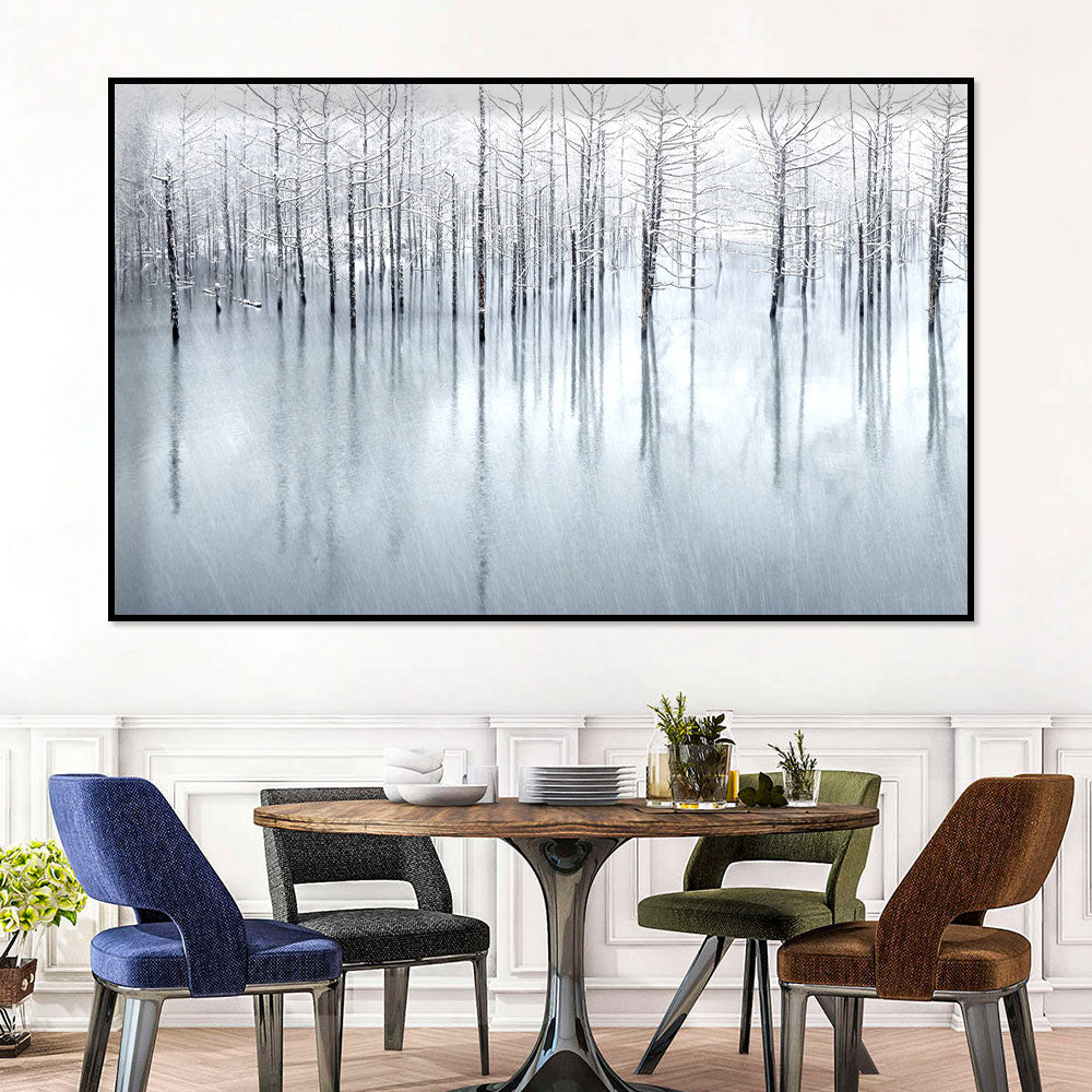 Winter Silence Birch Forest Canvas Wall Art