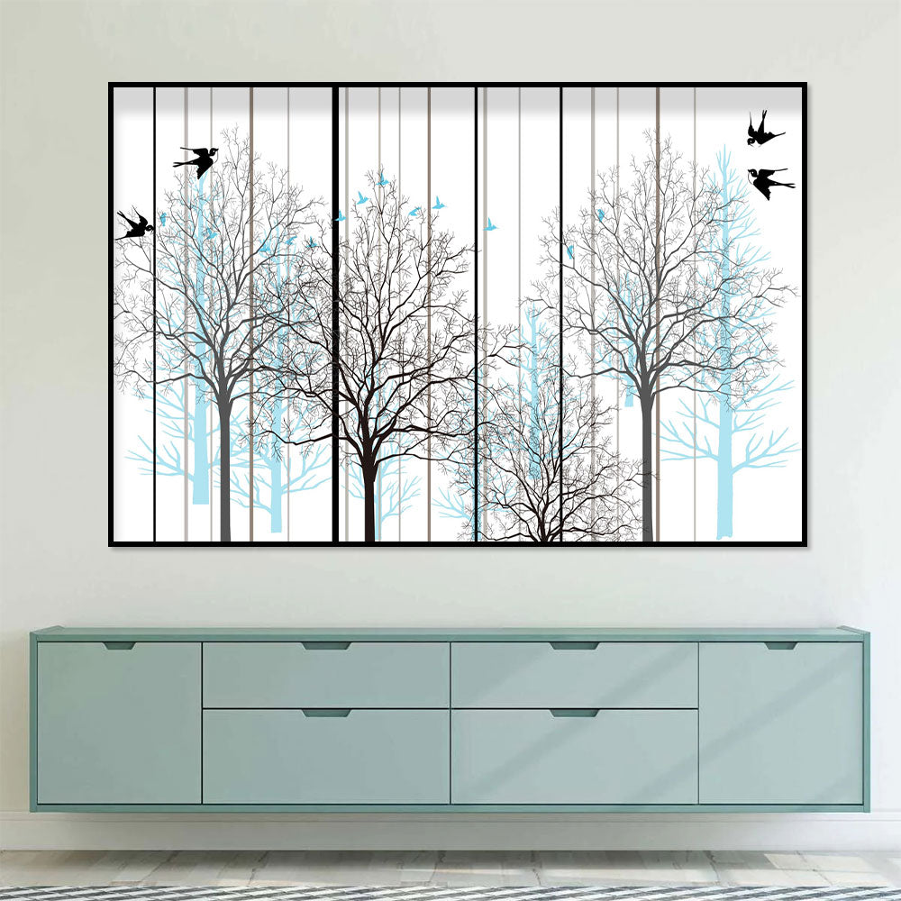 Birds in the Morning Forest Canvas Wall Art