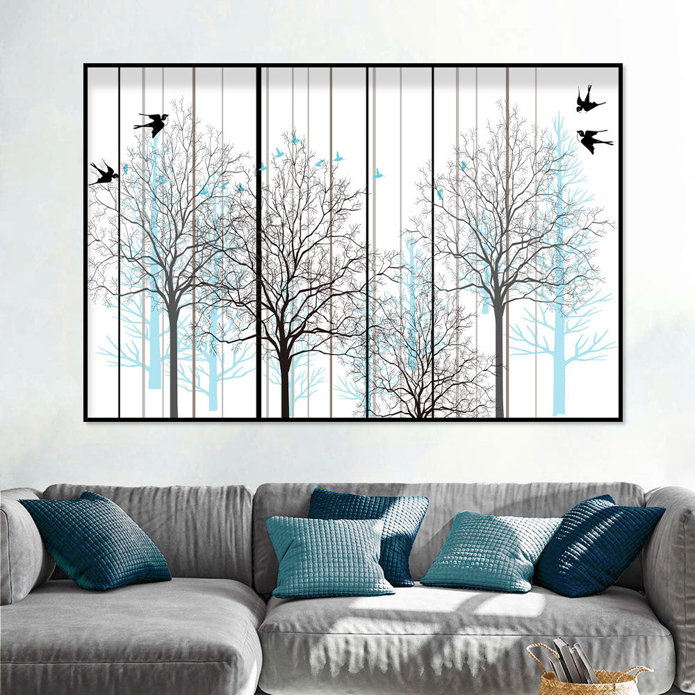 Birds in the Morning Forest Canvas Wall Art