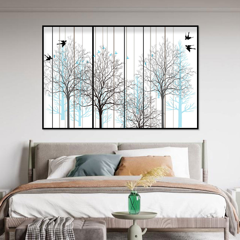 Birds in the Morning Forest Canvas Wall Art