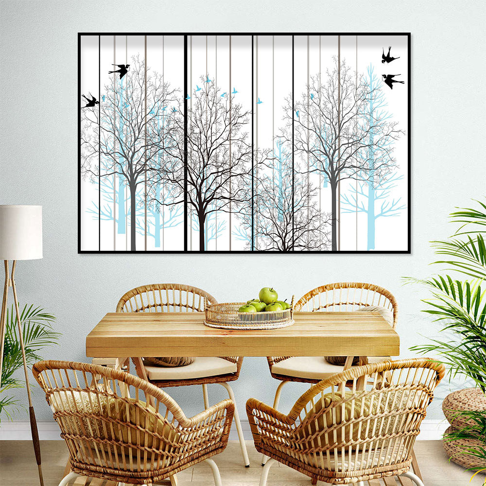 Birds in the Morning Forest Canvas Wall Art