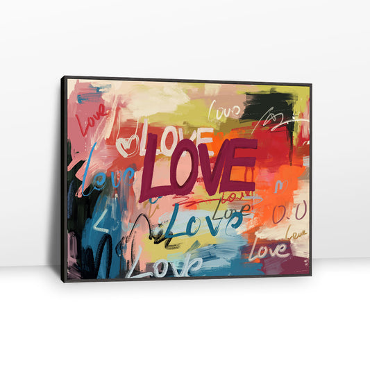Colorful Love Graffiti Canvas Wall Art