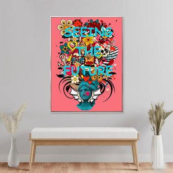 Colorful Seeing the Future Graffiti Canvas Wall Art