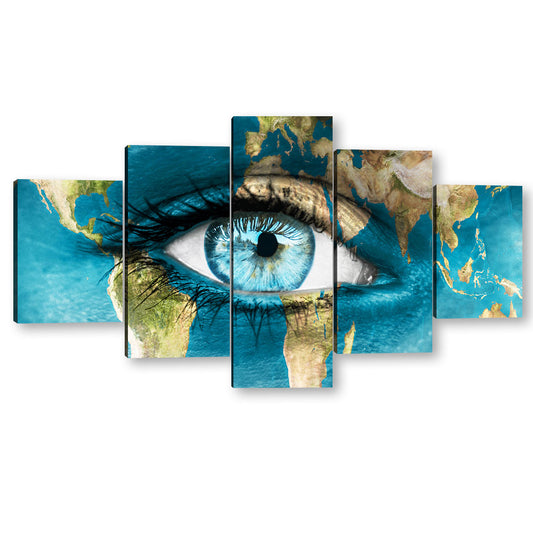 5 Piece Eye of the World Canvas Wall Art