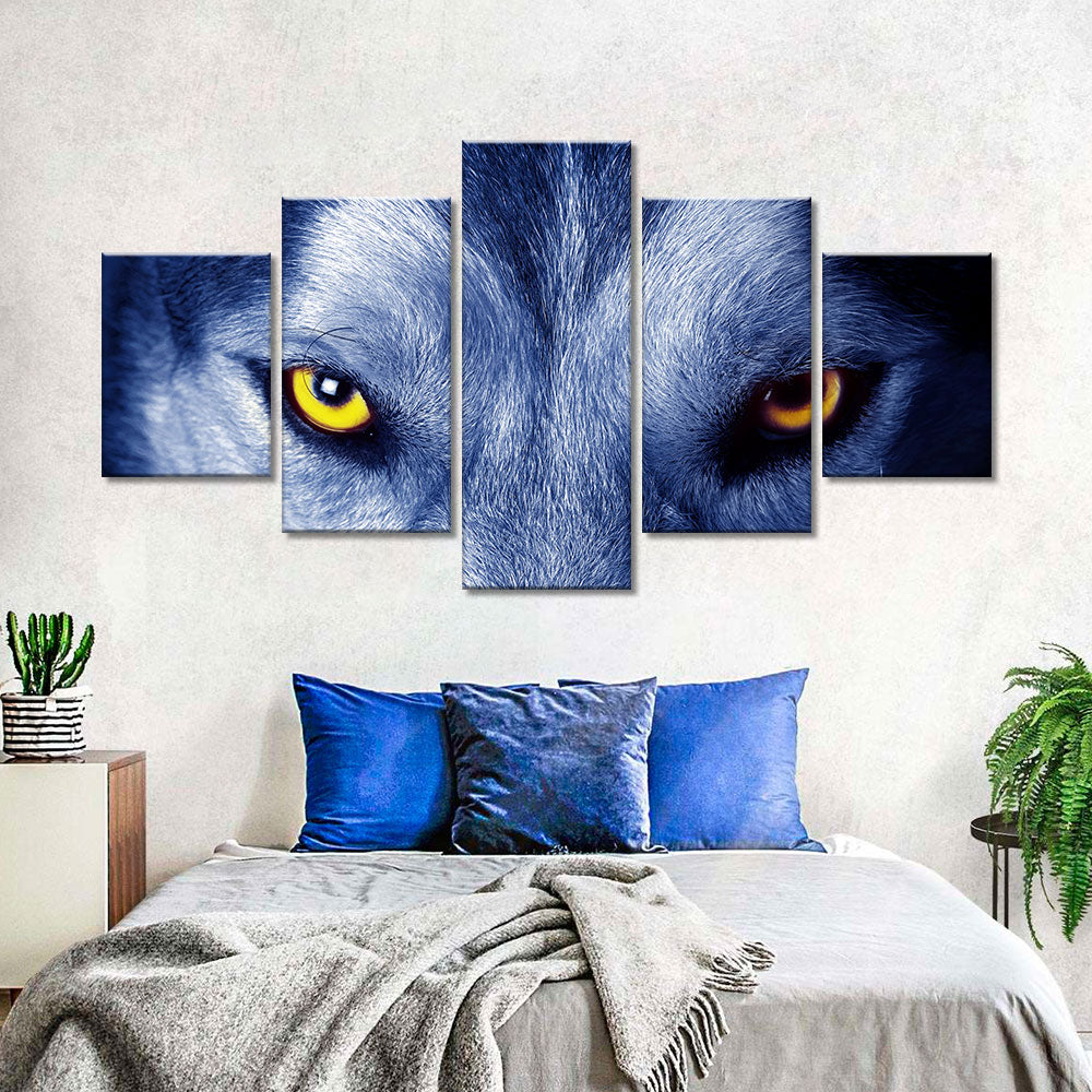 Fierce wolf eyes canvas wall art