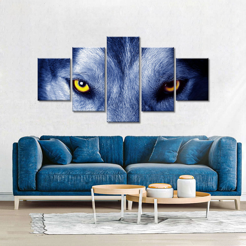 Fierce wolf eyes canvas wall art