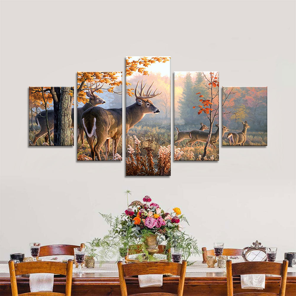 Whitetail Deer in Forest canvas wall art