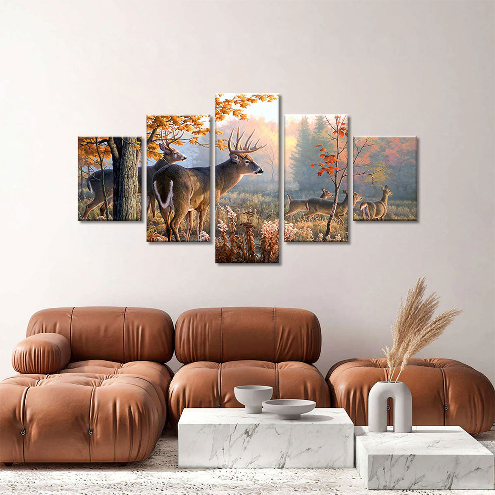 Whitetail Deer in Forest canvas wall art