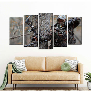 5 Piece Bow Hunter Ready to Shoot Canvas Wall Art