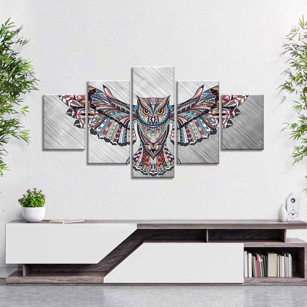 Colorful owl canvas wall art