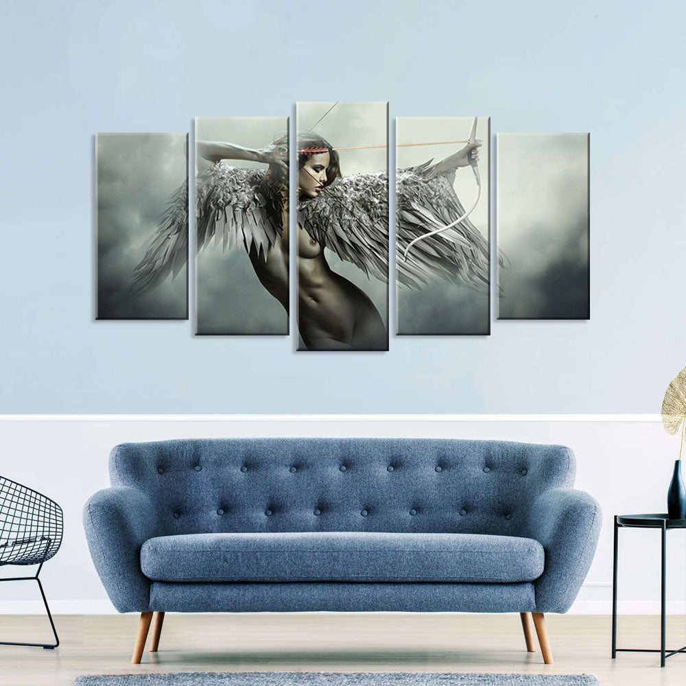 5 Piece Sensual Angelic Fantasy Canvas Wall Art