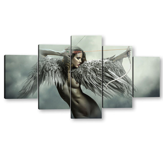 5 Piece Sensual Angelic Fantasy Canvas Wall Art