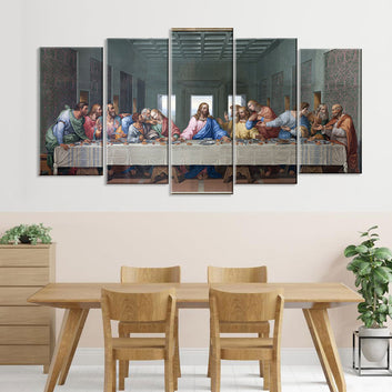 5 Piece The Last Supper Canvas Wall Art
