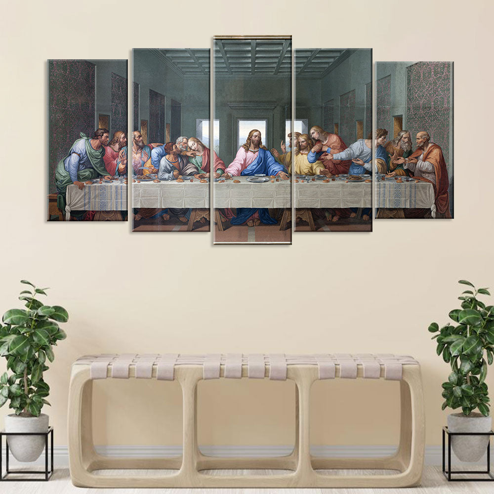 5 Piece The Last Supper Canvas Wall Art