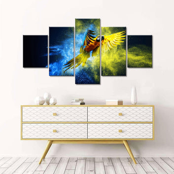 Colorful Flying Parrot Canvas Wall Art