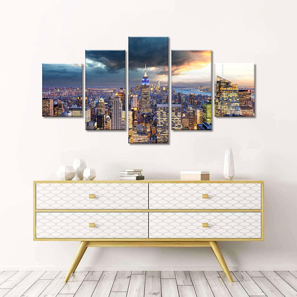 New York City Midtown and Empire State Building Canvas Wall Art