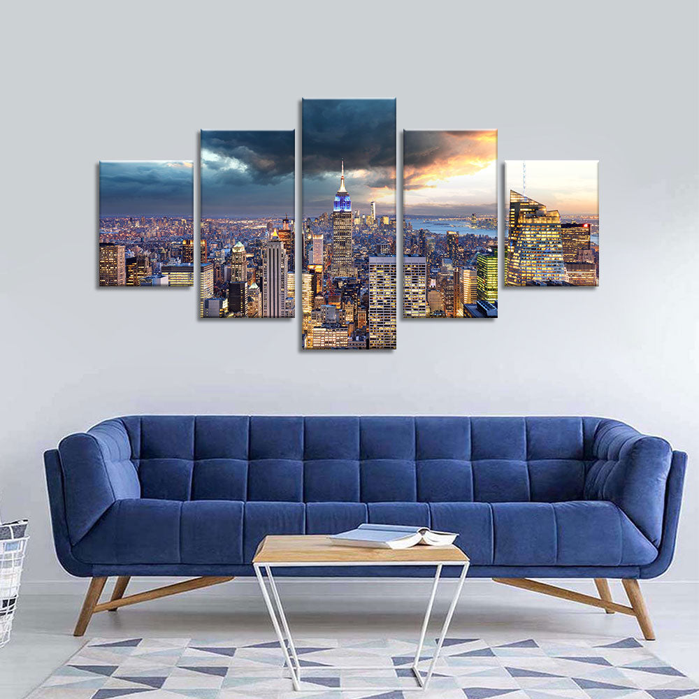 New York City Midtown and Empire State Building Canvas Wall Art