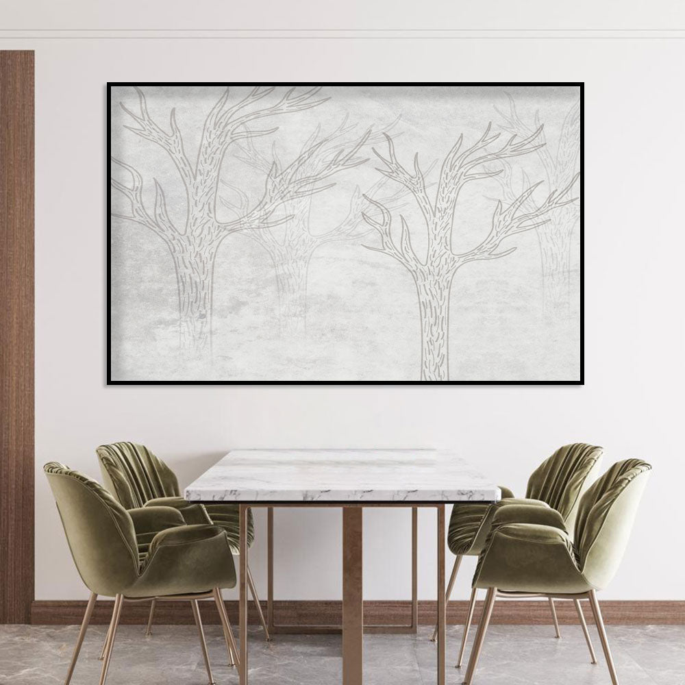 Abstract Winter Trees Canvas Wall Art