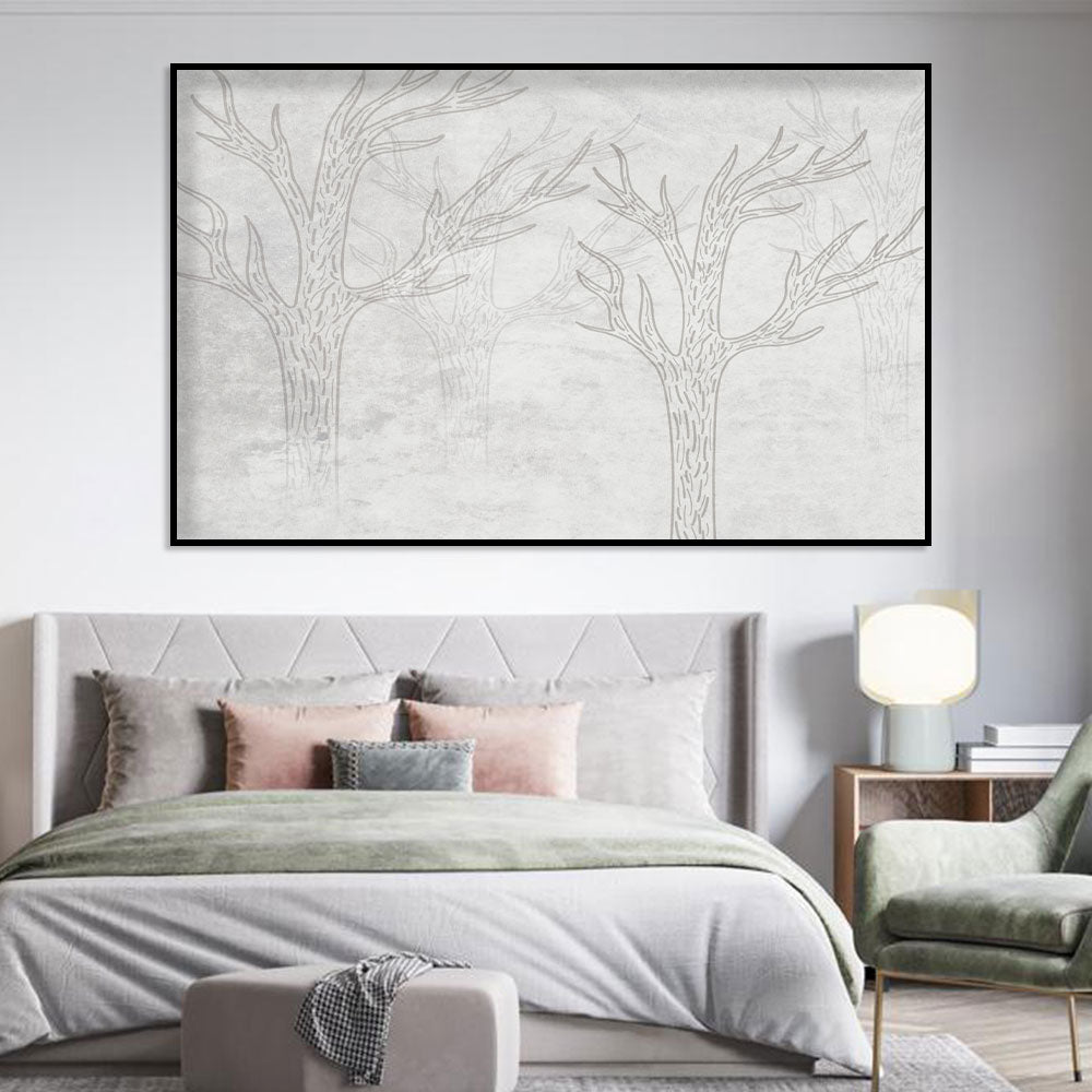 Abstract Winter Trees Canvas Wall Art