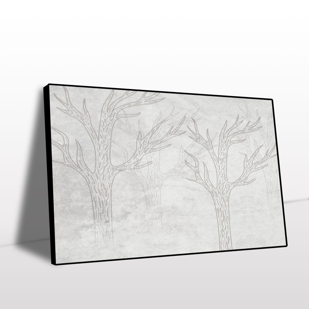 Abstract Winter Trees Canvas Wall Art