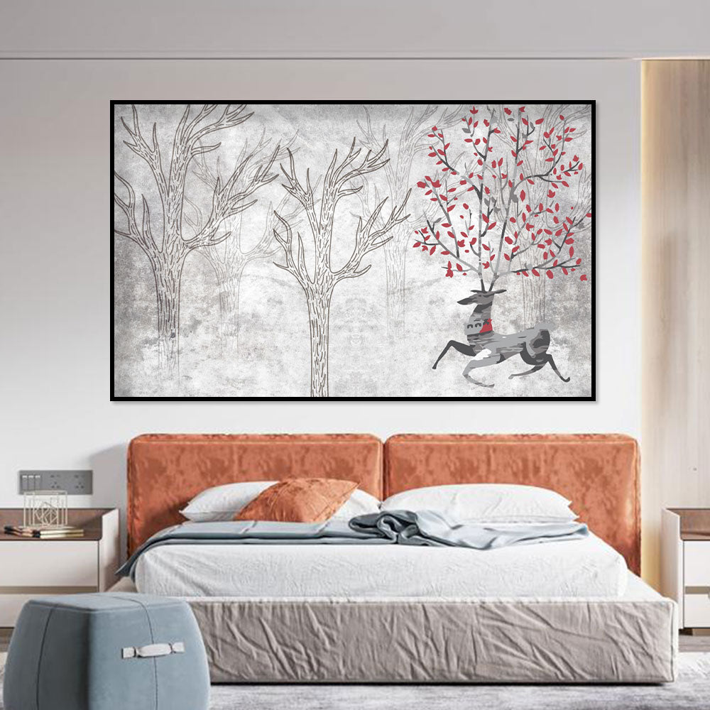 Whimsical Deer Canvas Wall Art