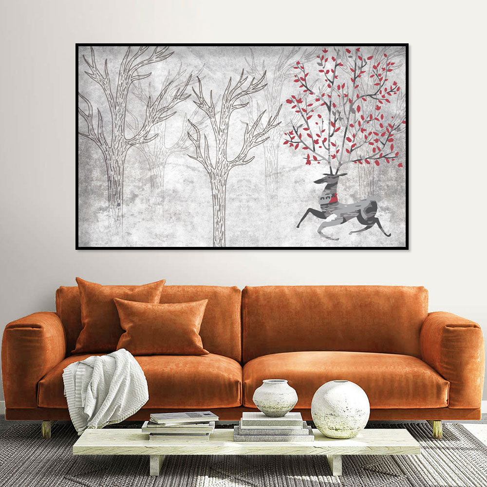 Whimsical Deer Canvas Wall Art