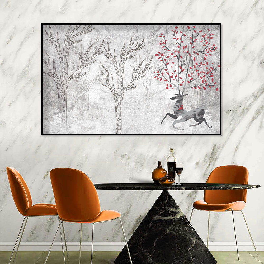 Whimsical Deer Canvas Wall Art