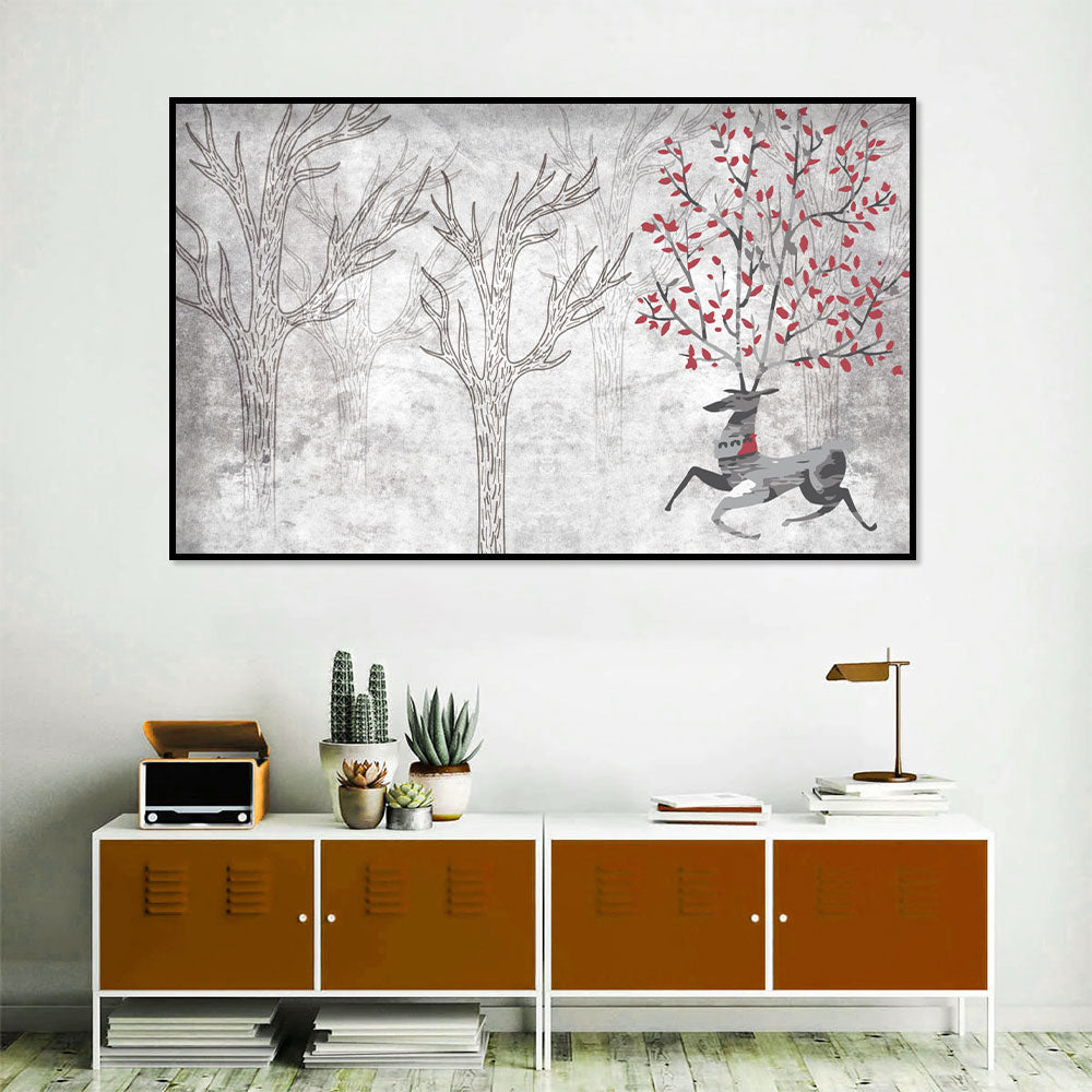 Whimsical Deer Canvas Wall Art