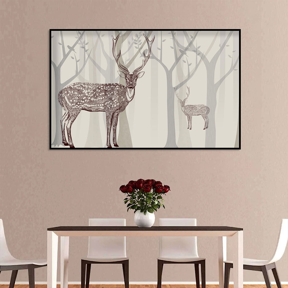 Majestic Forest Deer Canvas Wall Art