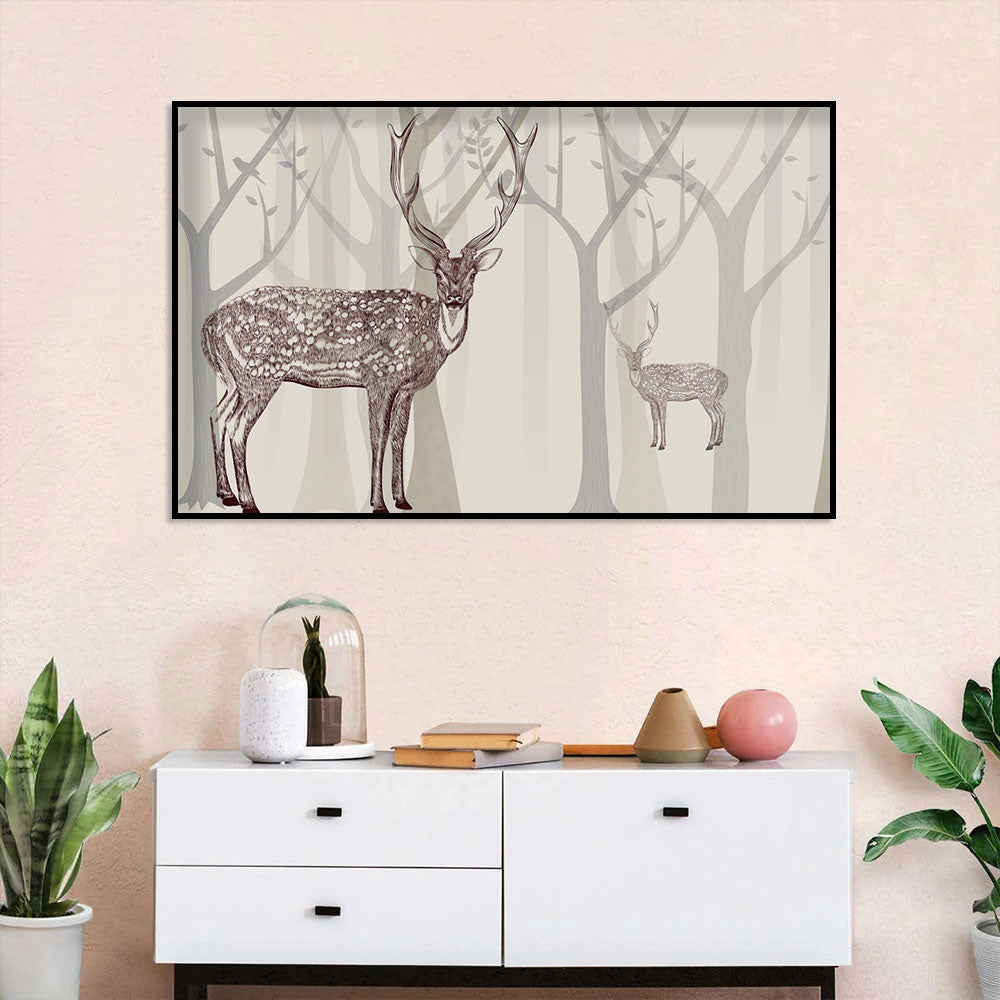 Majestic Forest Deer Canvas Wall Art