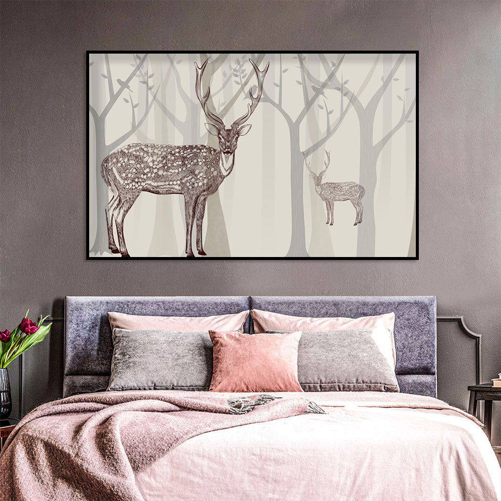 Majestic Forest Deer Canvas Wall Art