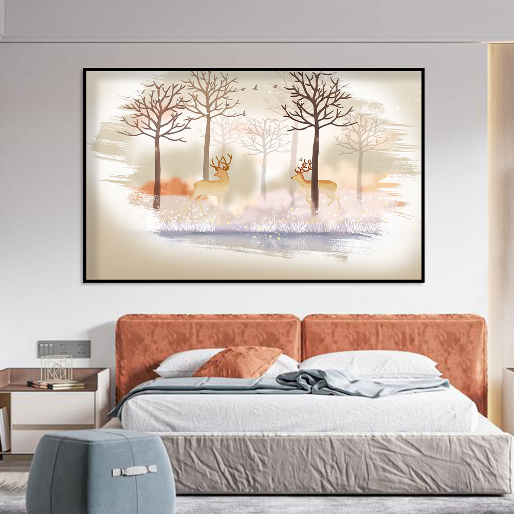 Tranquil Woodland Deer Canvas Wall Art