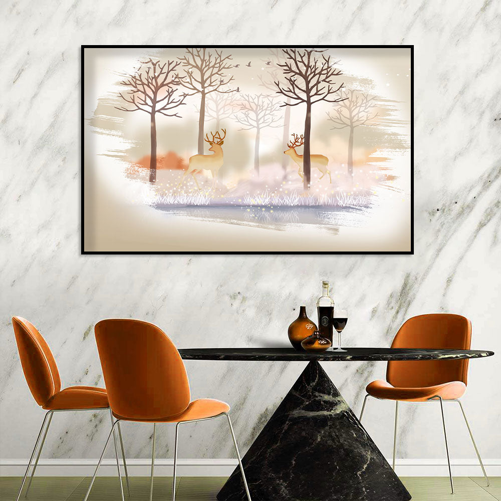 Tranquil Woodland Deer Canvas Wall Art