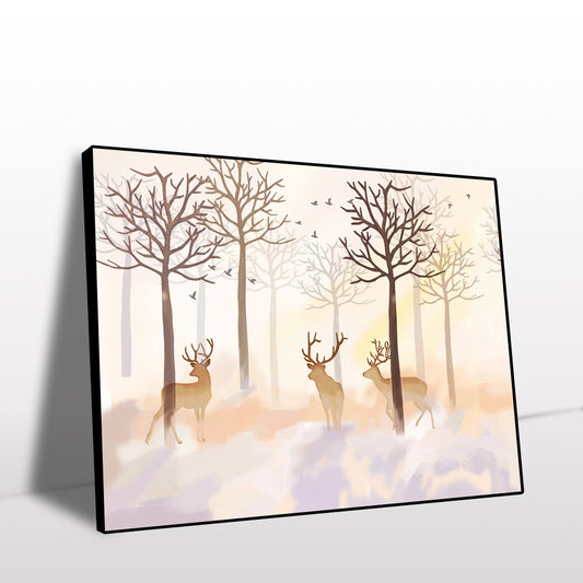 Majestic Dawn Deer Canvas Wall Art