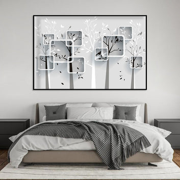 Geometric Forest Harmony Canvas Wall Art