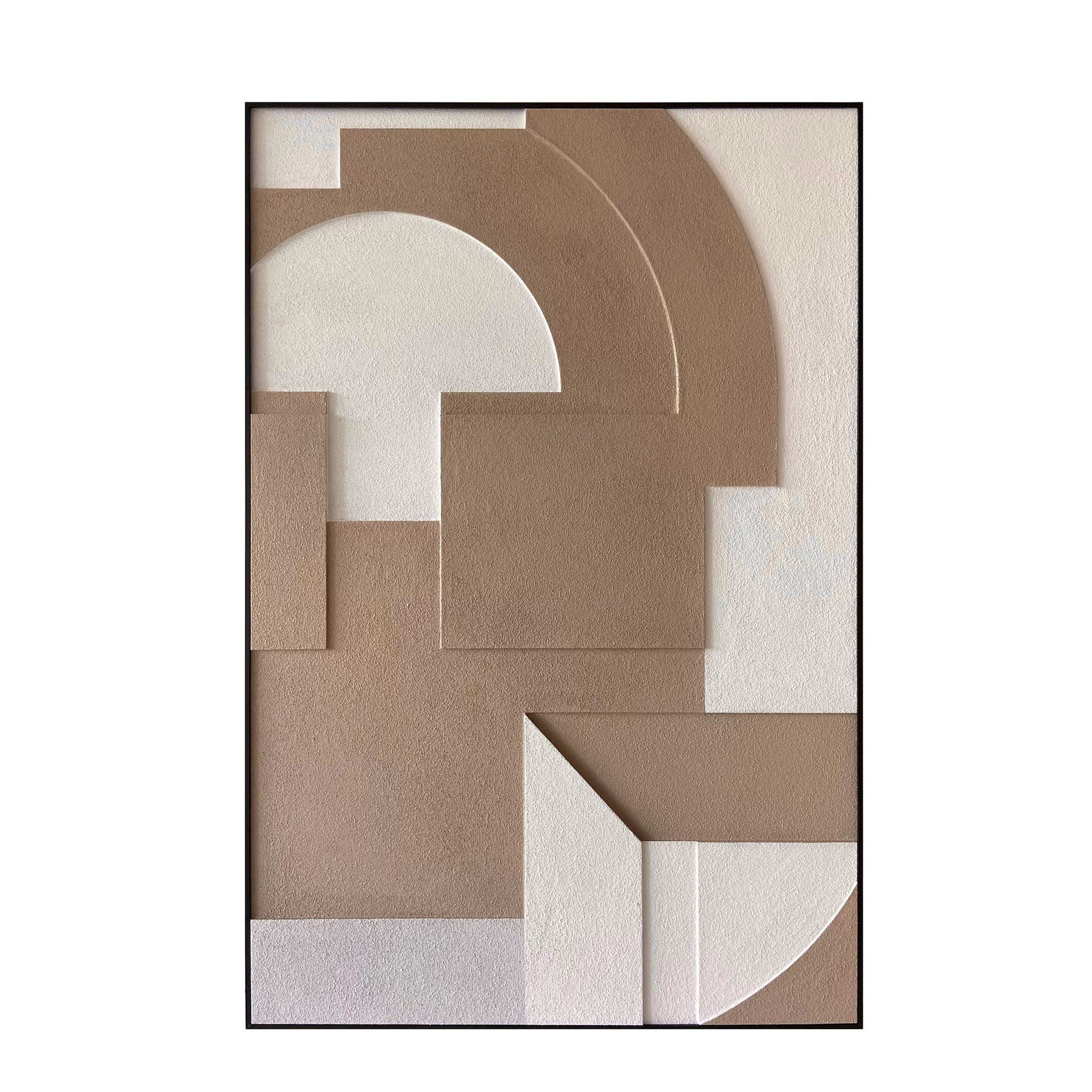 Contemporary Abstract Carved MDF Wall Decor with PS Frame