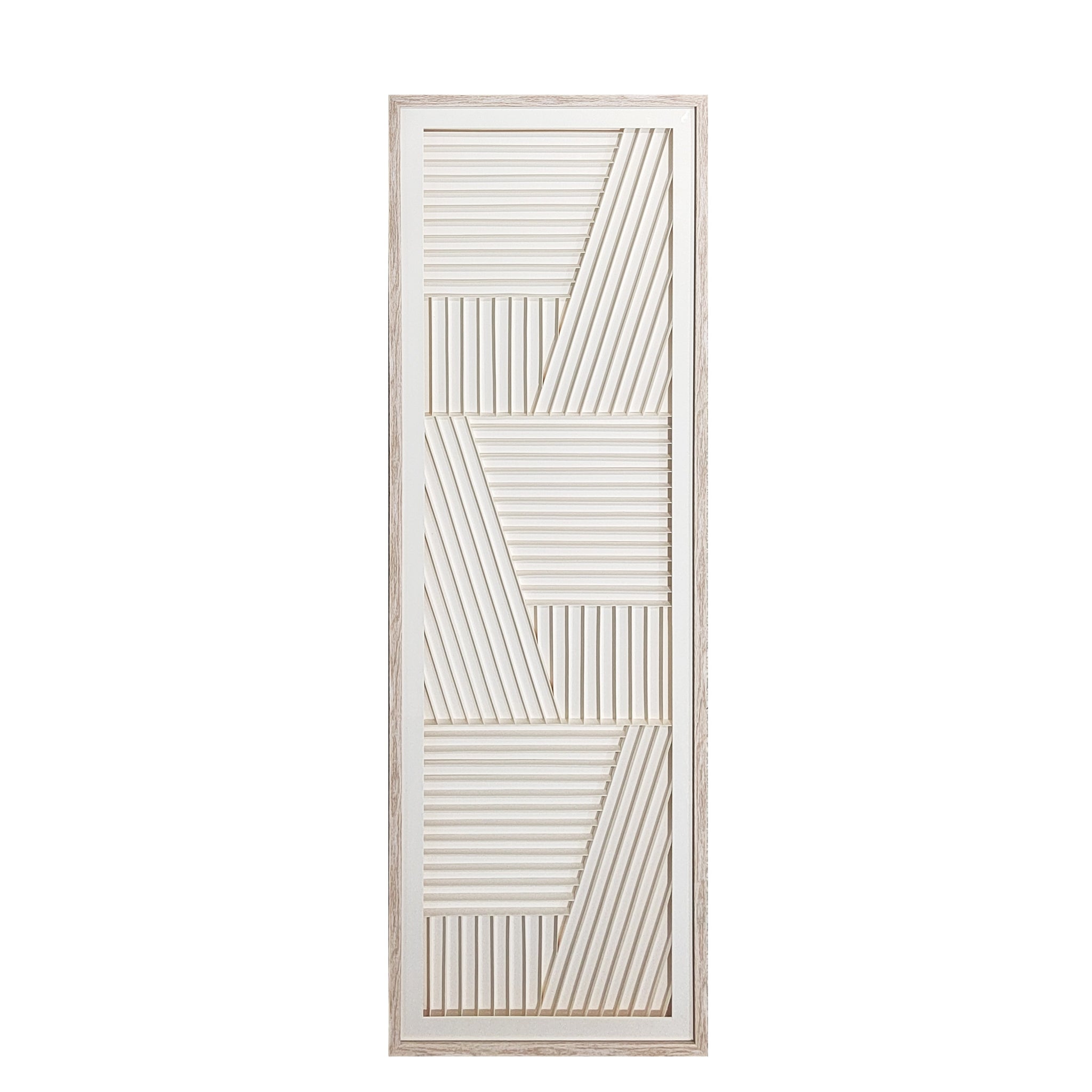 Abstract Elegance: Textured Geometric Wall Art in Wood Frame