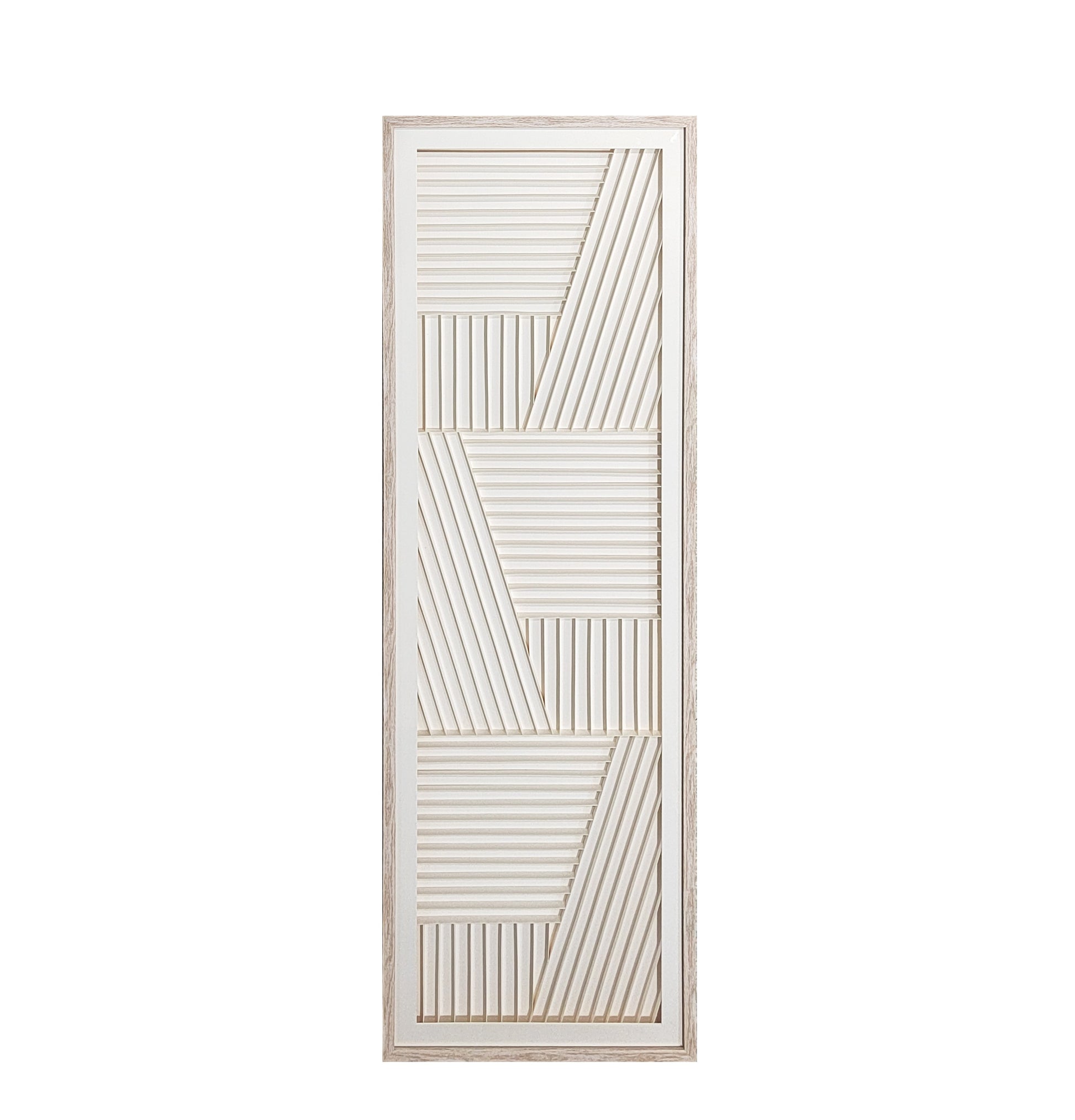 Abstract Elegance: Textured Geometric Wall Art in Wood Frame