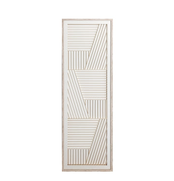 Abstract Elegance: Textured Geometric Wall Art in Wood Frame