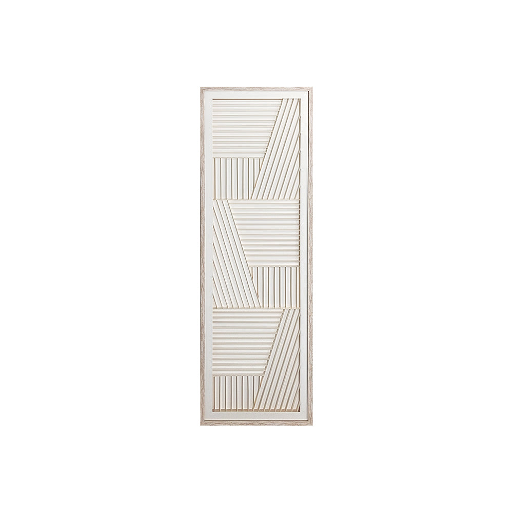 Abstract Elegance: Textured Geometric Wall Art in Wood Frame