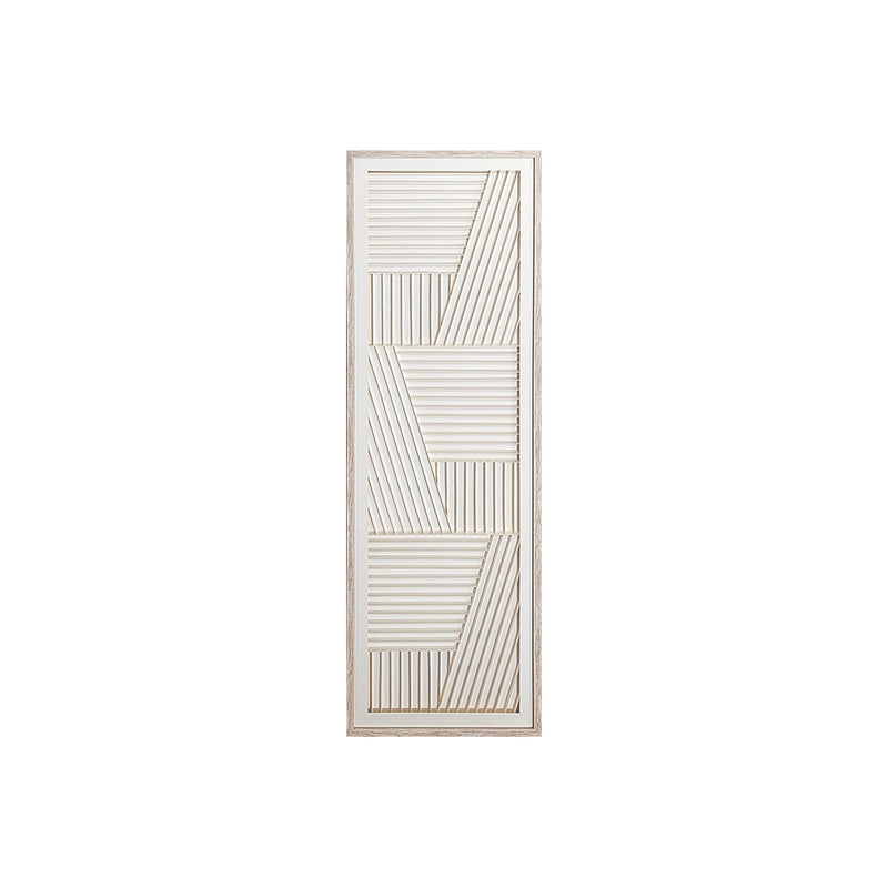 Abstract Elegance: Textured Geometric Wall Art in Wood Frame