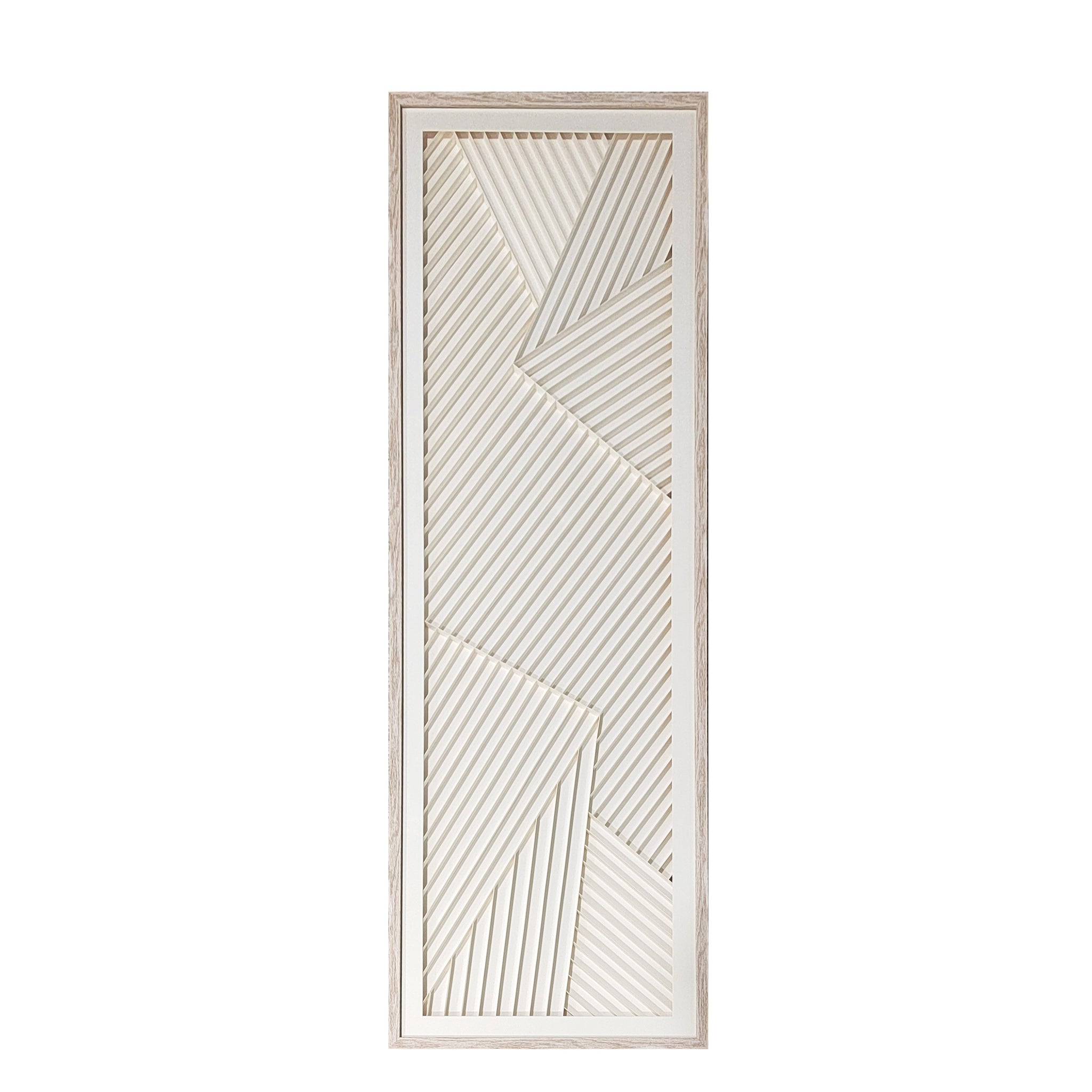 Modern Geometric Paper Wall Art with Wood Frame