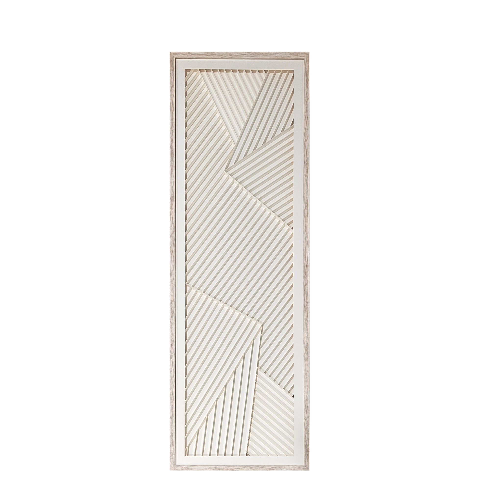 Modern Geometric Paper Wall Art with Wood Frame