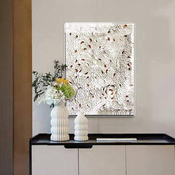 Elegant Leather Mosaic Wall Art with Acrylic Frame