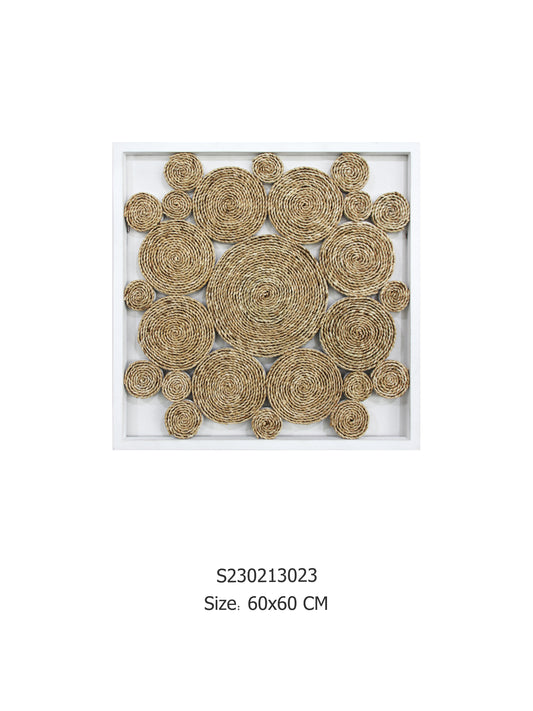 Natural Hemp Rope Circle Design Wall Decor