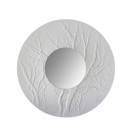 Tree Carved Round Wall Mirror -Elegant